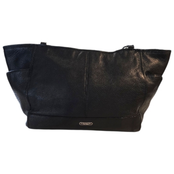 Coach Park Carrie Black  Pebbled Leather Tote Hand Bag Shoulder Bag# F29898 - Picture 2 of 16